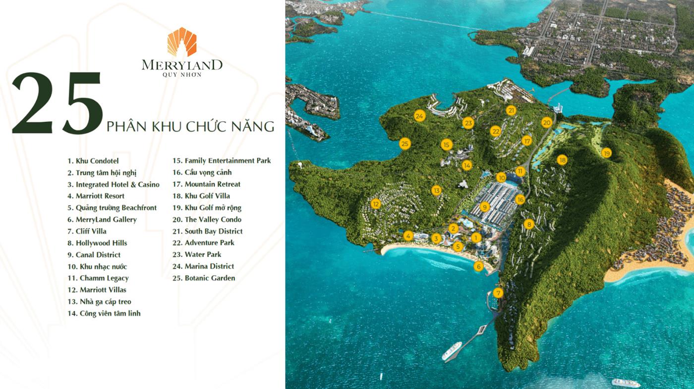 25 phân khu chức năng tại dự án Merryland Quy Nhơn